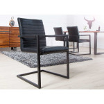 Lot de 4 chaises en simili noir antique