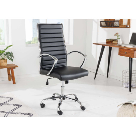 Fauteuil de bureau simili cuir noir