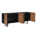 Buffet noir et bois 180 cm