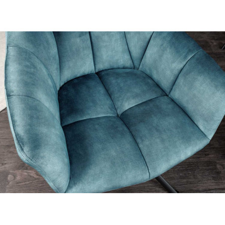 Fauteuils rotatifs velours bleu