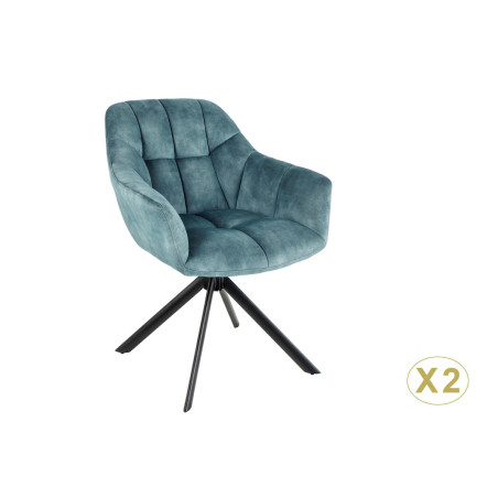 Fauteuils rotatifs velours bleu