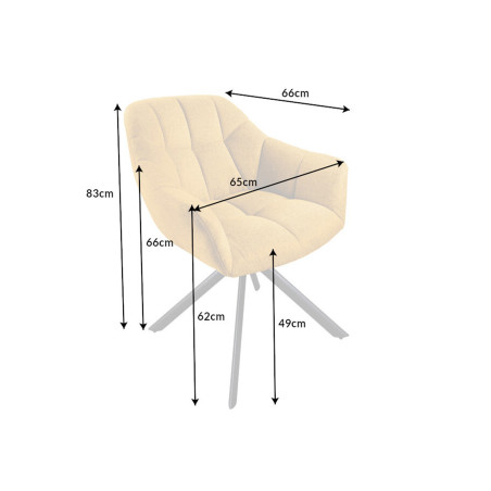 Fauteuils rotatifs métal et velours jaune