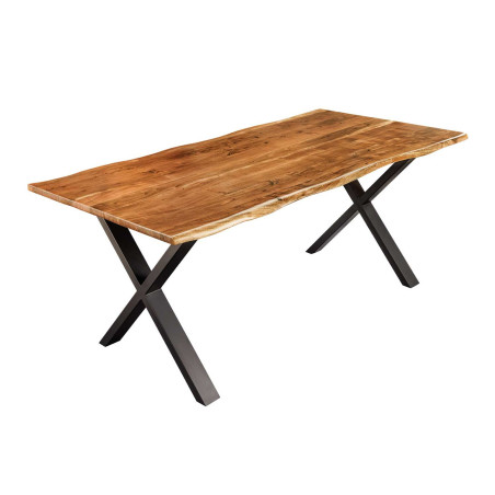 Table repas industriel en acacia 180 cm