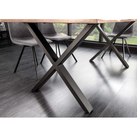 Table repas industriel en acacia 180 cm