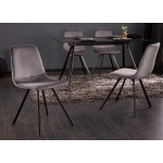 Chaises velours gris foncé