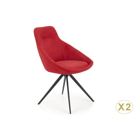 Lot de 2 chaises rouges tournantes