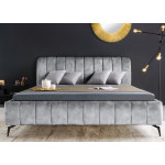 Lit adulte velours gris