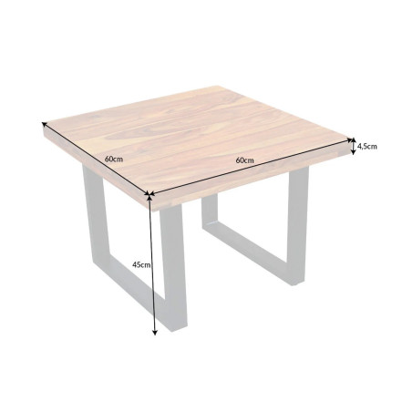 Table basse carrée 60 cm en bois massif