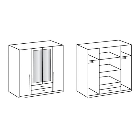 Armoire 180 cm chêne artisan et graphite