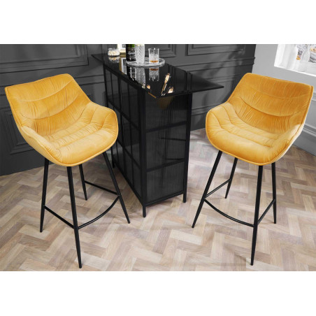 Fauteuils de bar modernes velours jaune