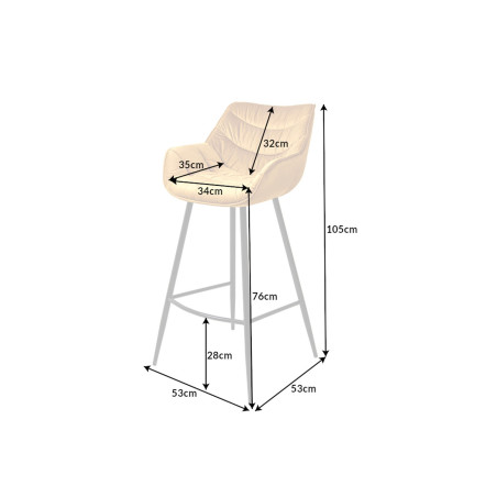 Fauteuils de bar modernes velours jaune