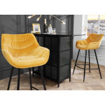 Fauteuils de bar modernes velours jaune