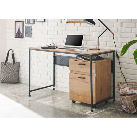 Bureau rectangulaire 120 cm avec caisson