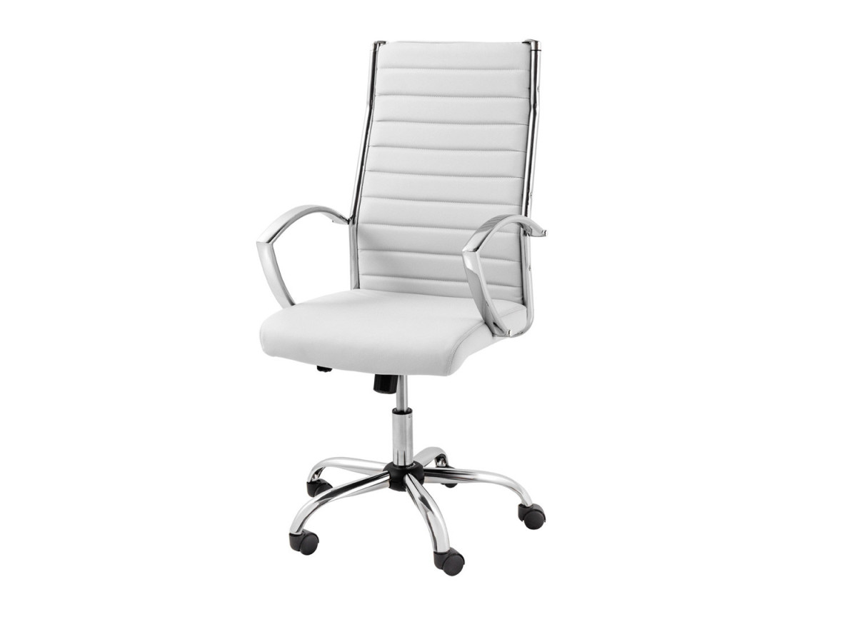 Fauteuil de bureau simili cuir blanc