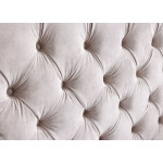 Lit style moderne baroque en velours champagne