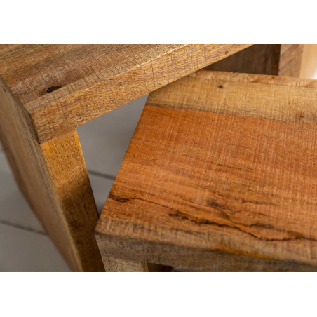 Set de 3 tables d'appoints en bois de manguier