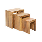 Set de 3 tables d'appoints en bois de manguier