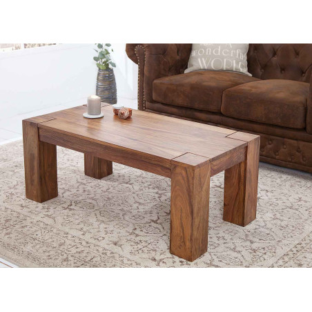 Table basse rectangulaire en sesham 100 cm