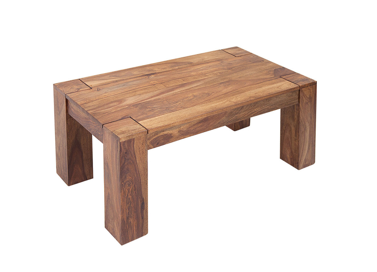 Table basse rectangulaire en sesham 100 cm