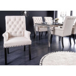 Fauteuils style baroque beige et noir