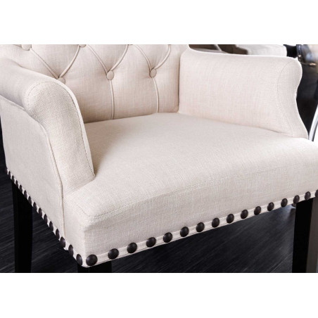 Fauteuils style baroque beige et noir