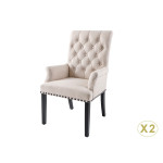 Fauteuils style baroque beige et noir