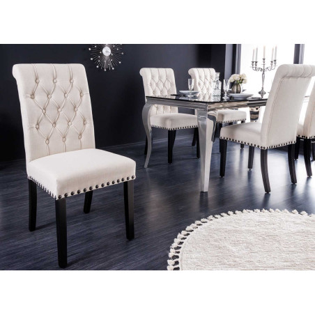 Chaises style moderne baroque beige et noir