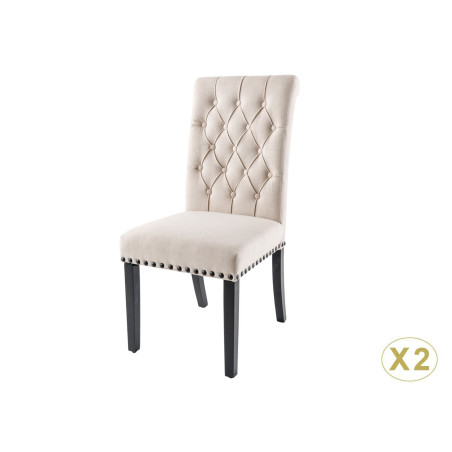 Chaises style moderne baroque beige et noir