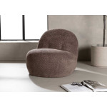 Fauteuil design tissu brun