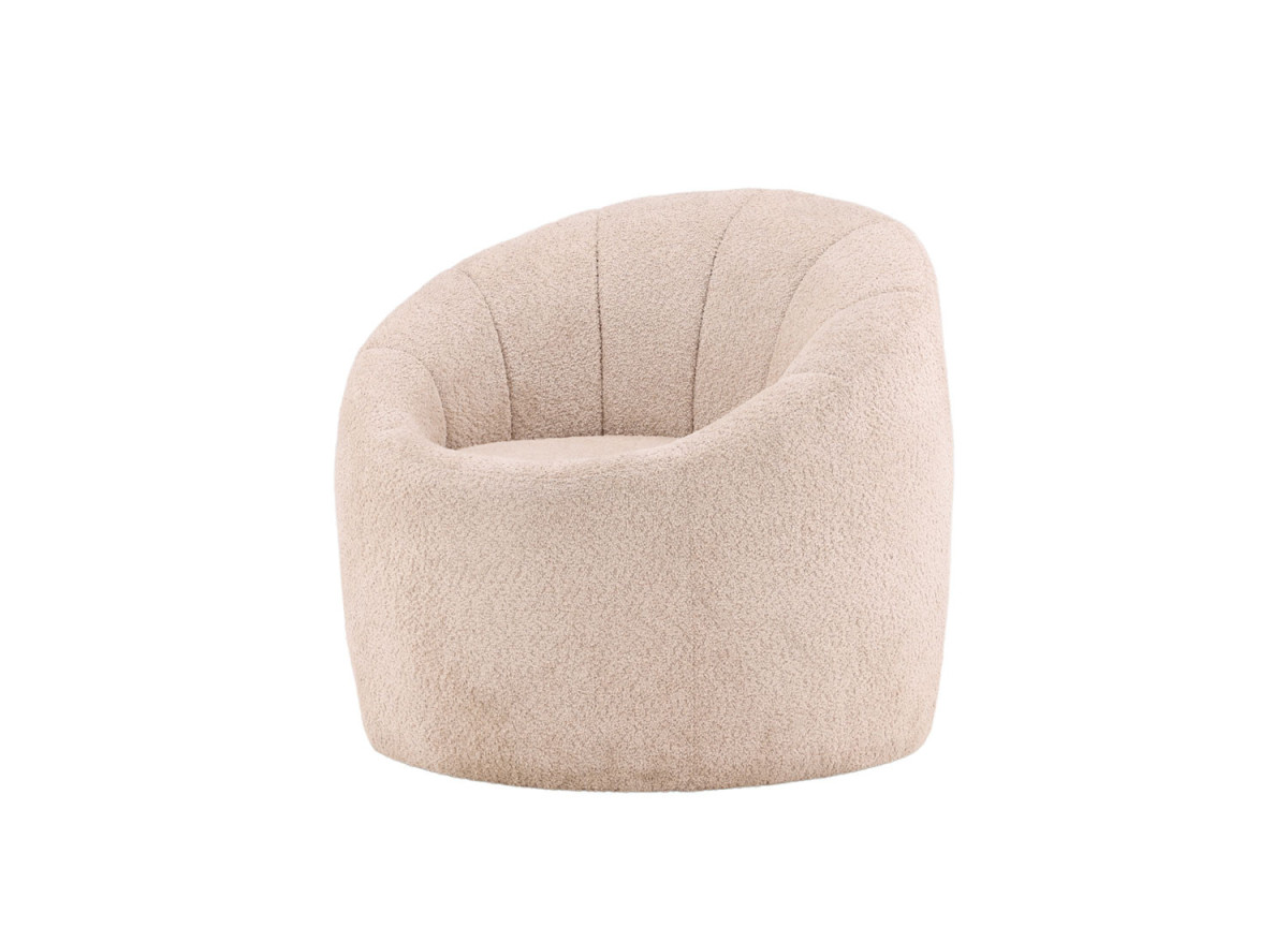 Fauteuil bouclette beige