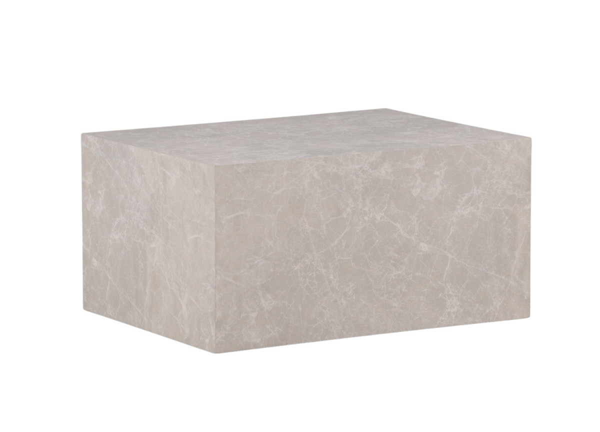 Table basse rectangulaire marbré beige blanc