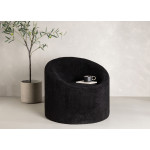 Fauteuil rond bouclette noir