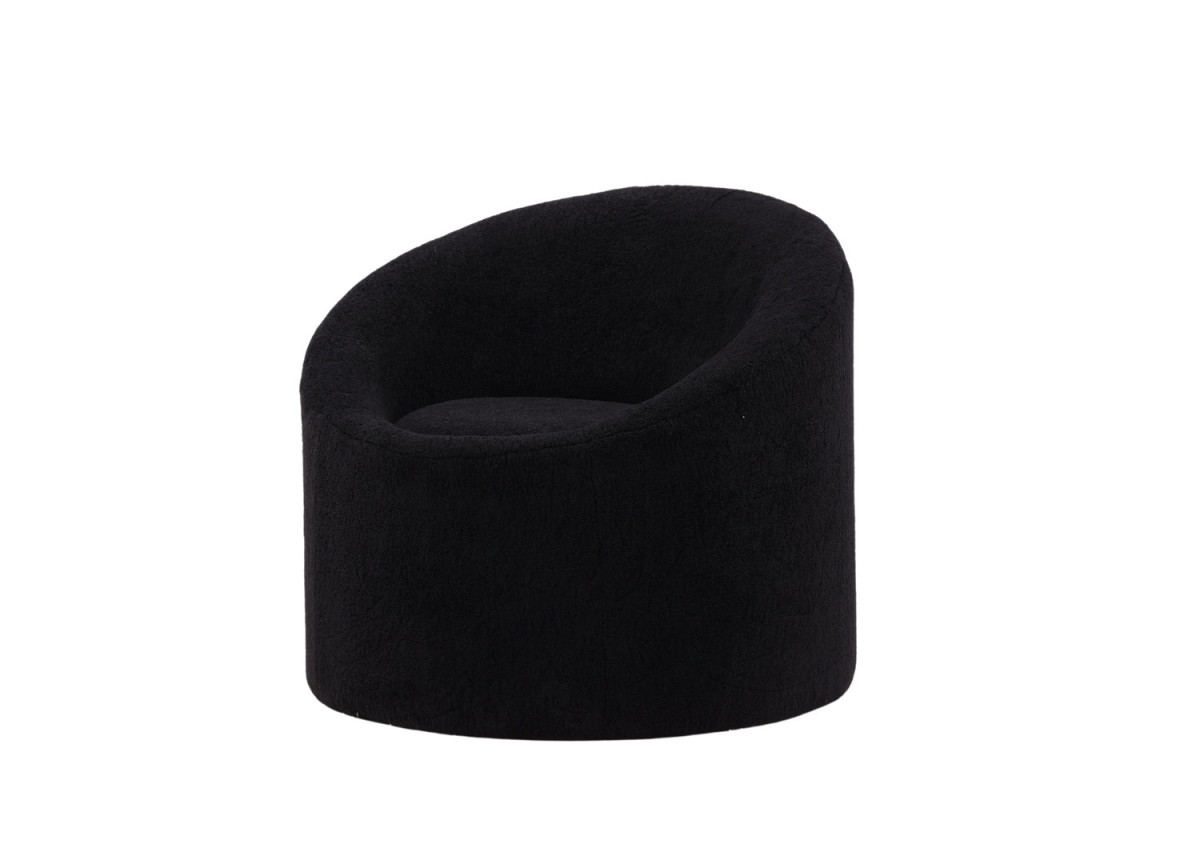 Fauteuil rond bouclette noir