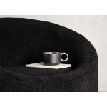 Fauteuil rond bouclette noir