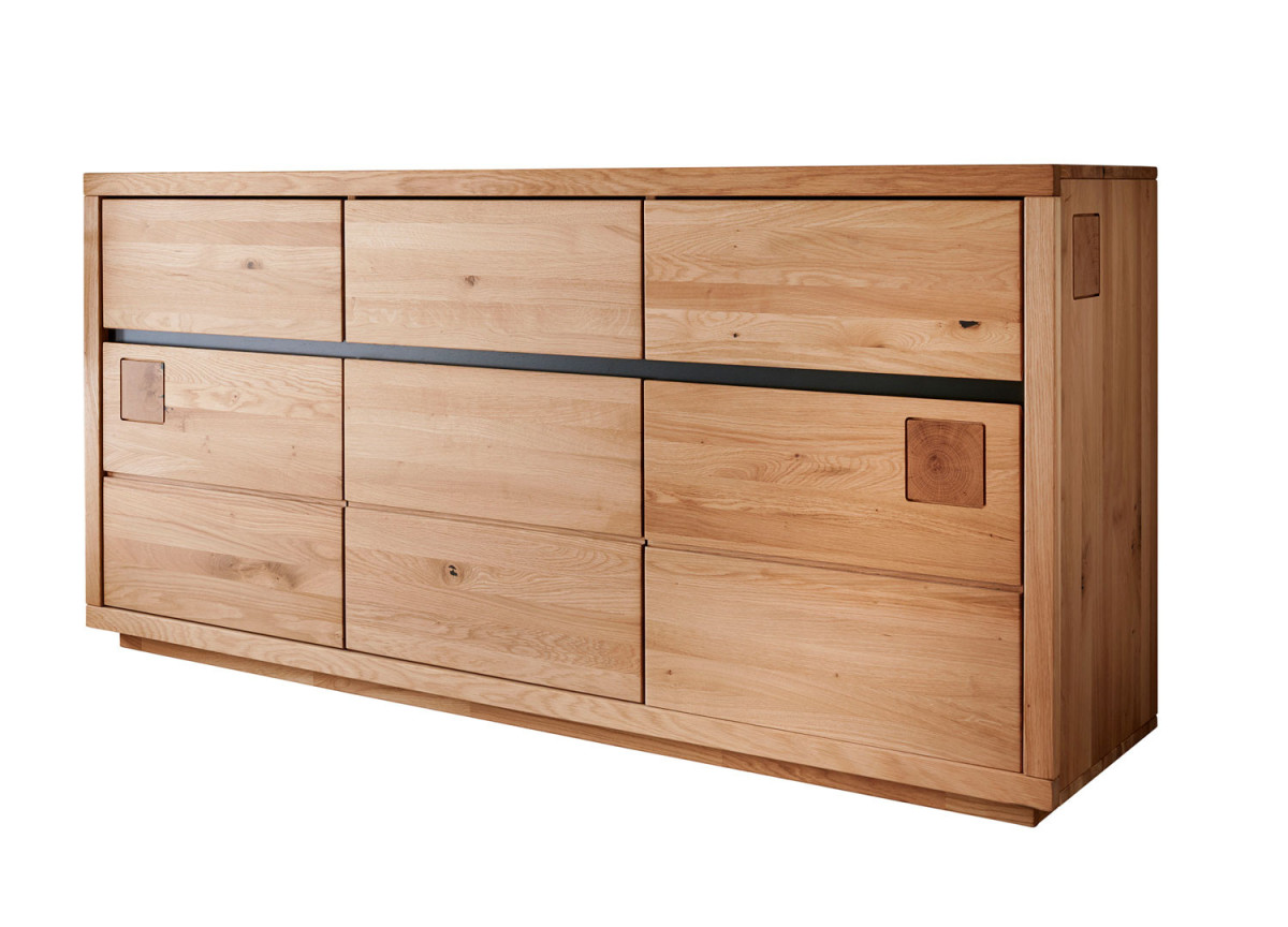 Buffet chêne massif 175 cm avec rangement