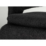 Fauteuil tournant en tissu bouclé noir