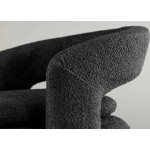 Fauteuil tournant en tissu bouclé noir