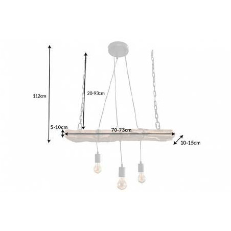 Suspension luminaire poutre en bois massif