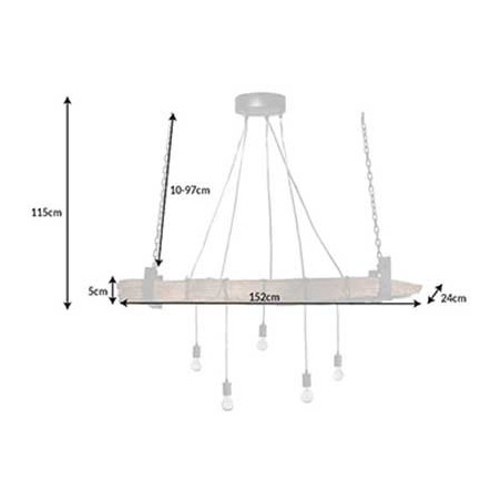 Suspension poutre rustique 152 cm