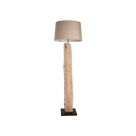 Lampe en bois flotté et lin