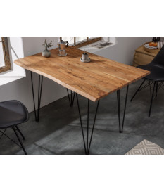 Table de salle à manger BELFAST, Style industriel, en Bois et Acier, 120 x  75 x 75 cm acheter en ligne à bas prix