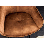 Chaises de bar velours marron