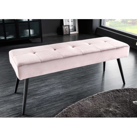 Banc d'entrée en velours rose 100 cm