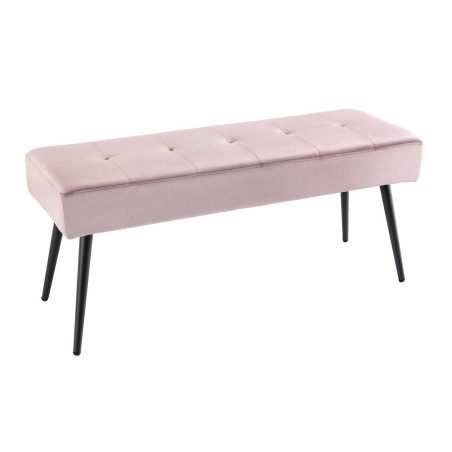 Banc d'entrée en velours rose 100 cm