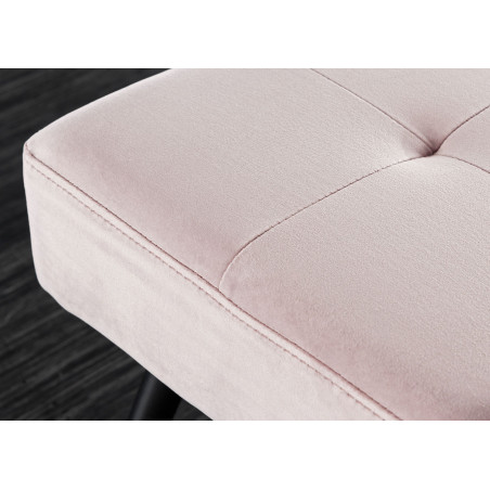 Banc d'entrée en velours rose 100 cm