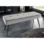 Banc d'entrée en velours gris 100 cm