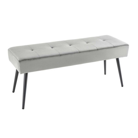 Banc d'entrée en velours gris 100 cm