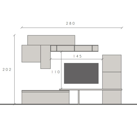 Ensemble TV contemporain tricolore