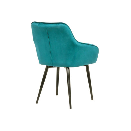 Chaises en velours turquoise avec accoudoir