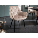 Chaises en velours champagne